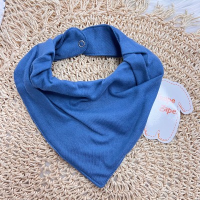  Kit 2 Babadores Bandanas - Florzinhas - Off White e Azul Jeans